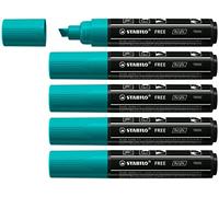 Stabilo FREE Acrylic - Marker Acrilico - T800C Punta a scalpello 4-10mm - Confezione da 5 - Verde Pino