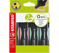 STABILO GREEN BOSS evidenziatore 4 pz Punta smussata Verde, Menta, Rosa, Viola (STABILO GREEN BOSS Pastel Highlighter Pen Chise