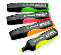 STABILO Green Boss Evidenziatori 83% Riciclati Punta Obliqua Neon Set Di 4
