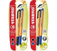 STABILO GREENpoint - Penna Ecosostenibile con punta in fibra - 87% Plastica Riciclata - Pack da 2 - Nero/Blu (Confezione da 2)
