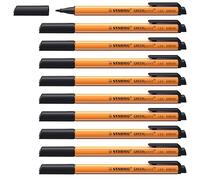 STABILO GREENpoint - Penna Ecosostenibile con punta in fibra - CO2 neutral - Confezione da 10 - Nero