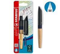 STABILO Grow Clima Neutro Medio Penna Stilografica - Blu Ink / Faggio Legno