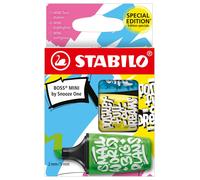 Stabilo BOSS MINI by Snooze One - Evidenziatore - Astuccio da 3 - Blu/Giallo/Verde