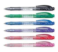 STABILO liner - Penna a sfera retrattile, punta fine da 0,7 mm, confezione da 6 (misto)