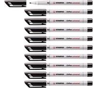 STABILO - Marcatore - OHPen universal Cancellabile | Tratto Medio (1 mm), Confezione da 10, Nero