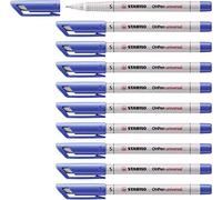 STABILO - Marcatore - OHPen universal Cancellabile | Tratto Superfine (0,4 mm), Confezione da 10, Blu