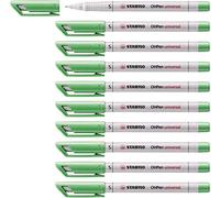 STABILO - Marcatore - OHPen universal Cancellabile | Tratto Superfine (0,4 mm), Confezione da 10, Verde