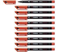 STABILO Marcatore OHPen universal Permanente - Tratto medio 1 mm - Confezione da 10 - Rosso