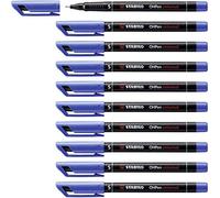 Marcatori permanenti punta fine Stabilo OHPen Universal - 943450 Marcatori blu con punta fine permanenti con tratto 0,4 mm e punta da 0,4 mm superfine dal fusto color nero in confezione da 10 Pz.