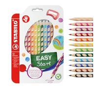 STABILO EASYcolors - Matita colorata Ergonomica - per Destrimani - Astuccio da 12 + temperino - Colori assortiti