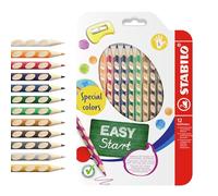 Stabilo EASYcolors - Matita colorata Ergonomica - per Mancini - Astuccio da 12 + temperino - Colori assortiti (con Oro & Argento)