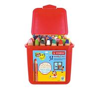 Stabilo Matita colorata Multi-Funzione woody 3 in 1 - Box da 38 con 3 temperini - in 13 colori assortiti