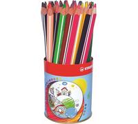 Stabilo Trio thick - Matita colorata triangolare - Contenitore in metallo da 38-12 colori assortiti