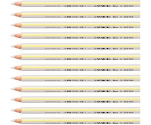 STABILO - Matita colorata triangolare - Trio thick | Confezione da 12, Bianco