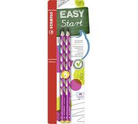 STABILO Matita ergonomica triangolare EASYgraph - per mancini Rosa Pack da 2 Gradazione HB