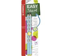 STABILO Matita ergonomica triangolare EASYgraph per mancini Azzurro Pack da 2 HB