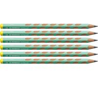 STABILO - Matita Ergonomica triangolare - EASYgraph | per Mancini, Verde Pastel, Confezione da 6, Gradazione HB