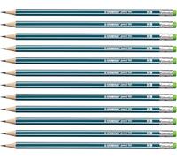 Stabilo 160 - Matita in Grafite - in Petrolio - con gommino - Confezione da 12 - Gradazione HB