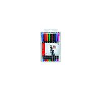 Marcatori permanenti punta fine Stabilo OHPen Universal - 353362 Marcatori colori assortiti con punta fine permanenti con tratto 0,4 mm e punta da 0,4 mm superfine dal fusto color nero in confezione da 8 Pz.
