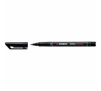 Pennarello permanente Stabilo OHPen - Punta fine - Linea da 0,7 mm - Impugnatura antiscivolo - Cappuccio ventilato - Colore nero