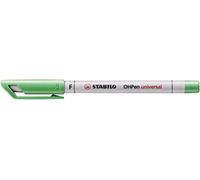 STABILO OHPen - Pennarello universale con punta fine 0,7 mm, plastica, inchiostro verde, bianco