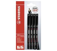 STABILO OHPen universal Permanente - Marcatore - Tratto Fine (0,7 mm) - Pack da 4 - Nero