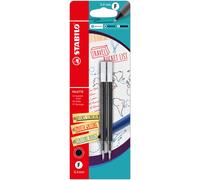 STABILO PALETTE Fine Nero 2 pz (STABILO PALETTE Gel Rollerball Refill 0.4mm Line Black [Blister 2] B-55618-5) NEW