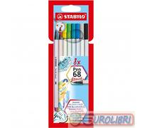 STABILO PEN 68 ARTY BRUSH 8 COLORI SCATOLA CARTONE