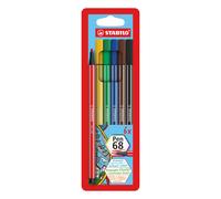 STABILO Pen 68 marcatore Blu, Verde, Arancione, Rosa, Rosso, Giallo 6 pz NEW