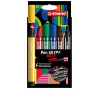 Pennarelli Stabilo Pen 68 Max Arty Set da 6 Pennarelli Premium Doppio Tratto