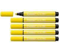STABILO Pen 68 MAX - Pennarello Premium a tratto doppio (1 + 5 mm) - Confezione da 5 - Giallo Limone
