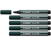 Stabilo Pen 68 MAX - Pennarello Premium a tratto doppio (1 + 5 mm) - Confezione da 5 - Verde Terra