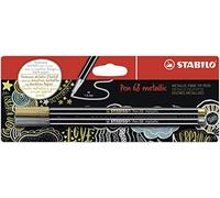 STABILO Pen 68 metallic - Pennarello Premium Metallizzato - Pack da 2 - Oro/Argento
