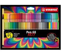Premium Fibre-Tip Pen - STABILO Pen 68 - ARTY - Pack of 65 - Assorted Colours