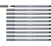 STABILO Pen 68 - Pennarello Premium - Confezione da 10 - Grigio Scuro