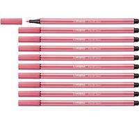 Stabilo Pen 68 - Pennarello Premium - Confezione da 10 - Rosso Fluorescente