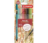 STABILO Pen 68 - Pennarello Premium - NatureCOLORS Edition - Astuccio da 10 - Colori assortiti