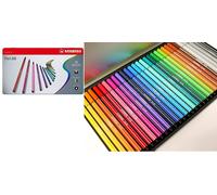 STABILO PEN 68 SCATOLA IN METALLO DA 30 PEZZI ASSORTITI PUNTA FIBRA 1 MM.