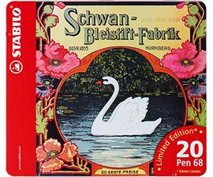 STABILO "Pen 68" set di pennarelli in scatola di metallo con "The Mindfulness colouring book", Mini libro da colorare di Emma Farrarons, colori assortiti (confezione da 50) 21 colori assortiti, edizione limitata, design: Zummarood Mahal 20