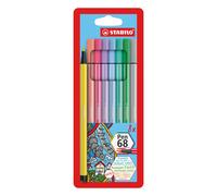 Pennarelli Stabilo Pen 68 punta feltro - tratto 1,00mm - astuccio 8 colori pastello - Stabilo