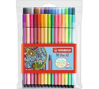 Stabilo Penna 68 Feltro Punta Fibra 1.0mm - 30 Colori Assortiti IN Portafoglio