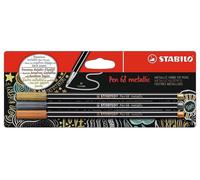Stabilo Penna 68 Metallico, Oro, Argento E Rame Confezione 3 - B-53046-10