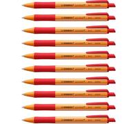 Penna a Sfera a Scatto Pointball Stabilo - 1,2 mm - 6030/40 (Rosso Conf. 10)