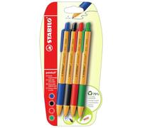 STABILO - Penna a Sfera - pointball | Pack da 4, Blu/Nero/Rosso/Verde