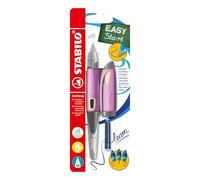 STABILO Penna Stilografica Ergonomica EASYbirdy Pastel Edition in Rosa Pastello/Albicocca - per Mancini - Punta Standard - Pack da 1 - Cartuccia Blu inclusa