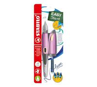 STABILO - Penna Stilografica Ergonomica - EASYbirdy | per Destrimani, Rosa Pastello/Albicocca, Punta Principiante, Cartuccia Blu inclusa