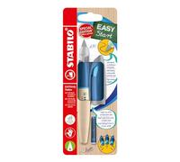 STABILO - Penna Stilografica Ergonomica - EASYbirdy Timber | Blu, per Destrimani, Punta Principiante, Cartuccia Blu inclusa