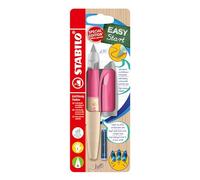 STABILO Penna Stilografica Ergonomica EASYbirdy Timber in Rosa - per Mancini - Punta Principiante - Cartuccia Blu inclusa