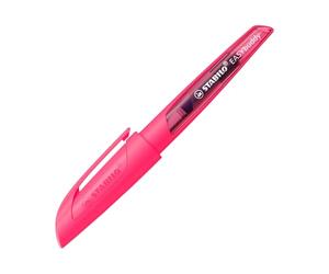 STABILO - Penna Stilografica Ergonomica per Bambini - EASYbuddy NEON | Rosa NEON, Punta Standard, Cartuccia Blu inclusa