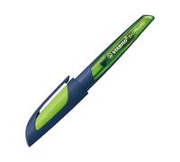 STABILO Penna Stilografica Ergonomica per bambini EASYbuddy Twilight Sky in Blu Acciaio/Lime - Punta Mancini - Cartuccia blu inclusa